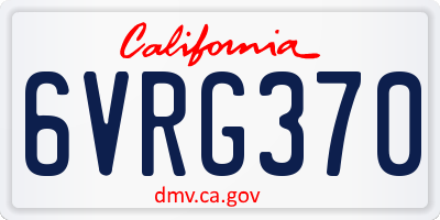 CA license plate 6VRG370