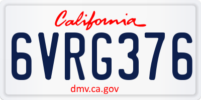 CA license plate 6VRG376