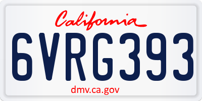 CA license plate 6VRG393