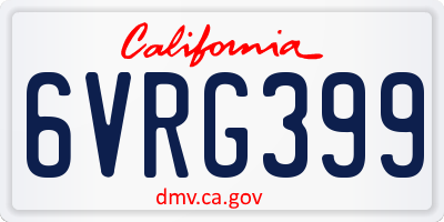 CA license plate 6VRG399