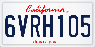 CA license plate 6VRH105