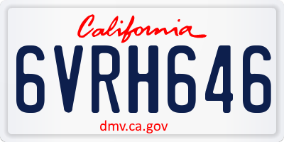 CA license plate 6VRH646
