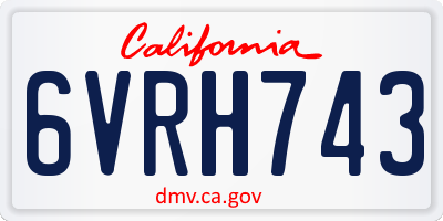 CA license plate 6VRH743