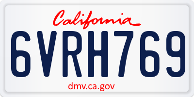 CA license plate 6VRH769