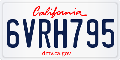 CA license plate 6VRH795