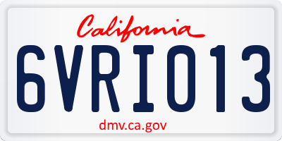 CA license plate 6VRI013