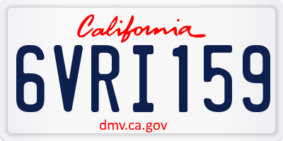 CA license plate 6VRI159
