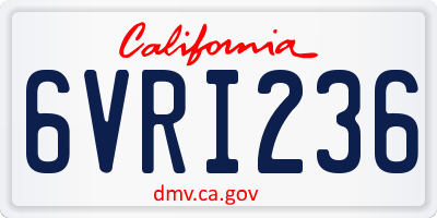CA license plate 6VRI236