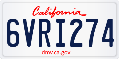 CA license plate 6VRI274