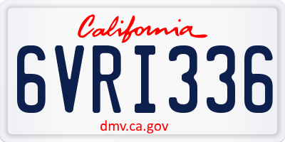 CA license plate 6VRI336