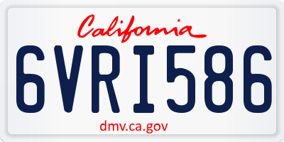 CA license plate 6VRI586