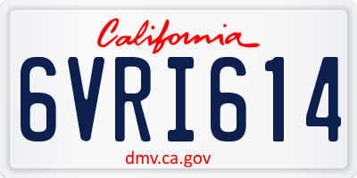 CA license plate 6VRI614