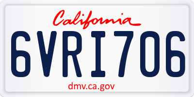 CA license plate 6VRI706