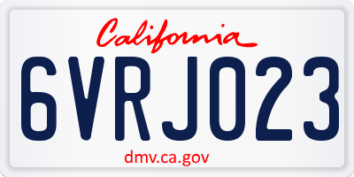 CA license plate 6VRJ023