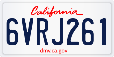 CA license plate 6VRJ261