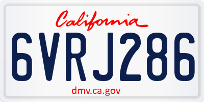 CA license plate 6VRJ286