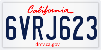 CA license plate 6VRJ623