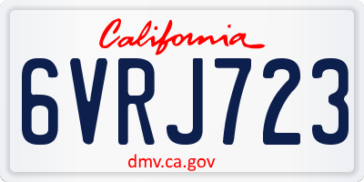 CA license plate 6VRJ723