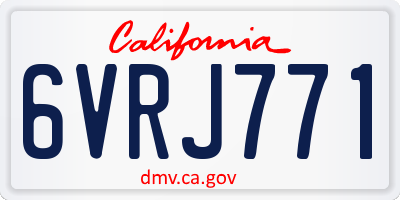 CA license plate 6VRJ771