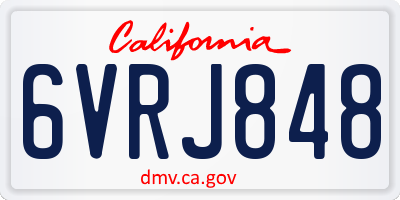 CA license plate 6VRJ848