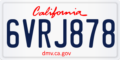 CA license plate 6VRJ878
