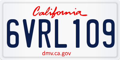CA license plate 6VRL109