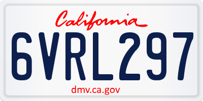 CA license plate 6VRL297