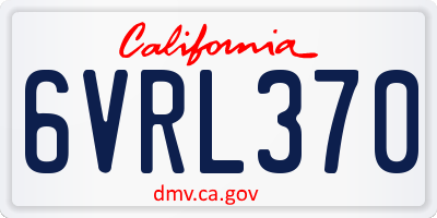 CA license plate 6VRL370