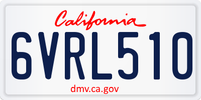 CA license plate 6VRL510