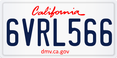 CA license plate 6VRL566