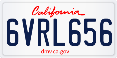 CA license plate 6VRL656