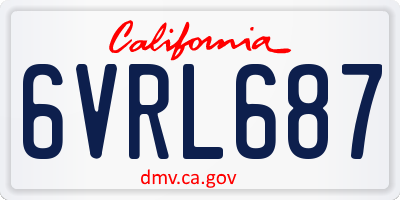 CA license plate 6VRL687