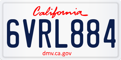 CA license plate 6VRL884