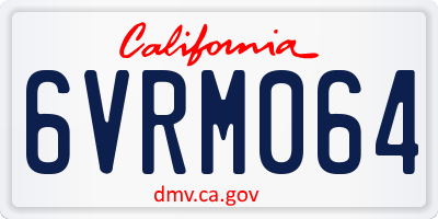 CA license plate 6VRM064