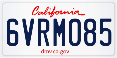 CA license plate 6VRM085