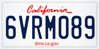 CA license plate 6VRM089