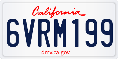 CA license plate 6VRM199