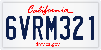 CA license plate 6VRM321