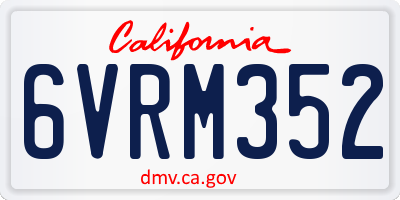 CA license plate 6VRM352