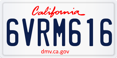 CA license plate 6VRM616