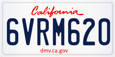 CA license plate 6VRM620