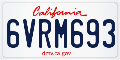 CA license plate 6VRM693