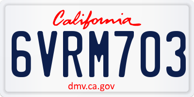 CA license plate 6VRM703