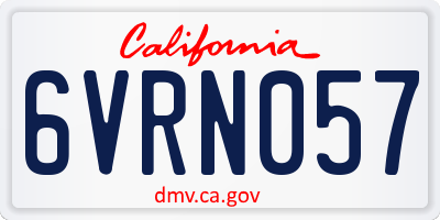 CA license plate 6VRN057