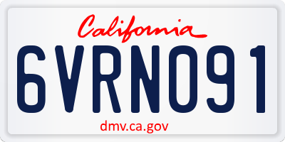 CA license plate 6VRN091