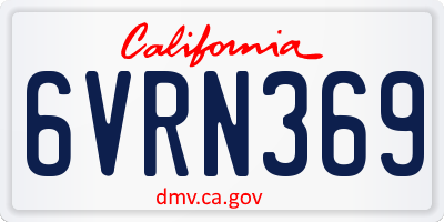 CA license plate 6VRN369