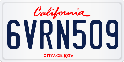 CA license plate 6VRN509