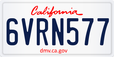 CA license plate 6VRN577