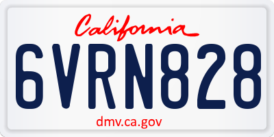 CA license plate 6VRN828