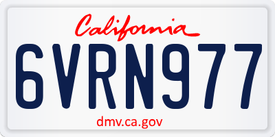CA license plate 6VRN977